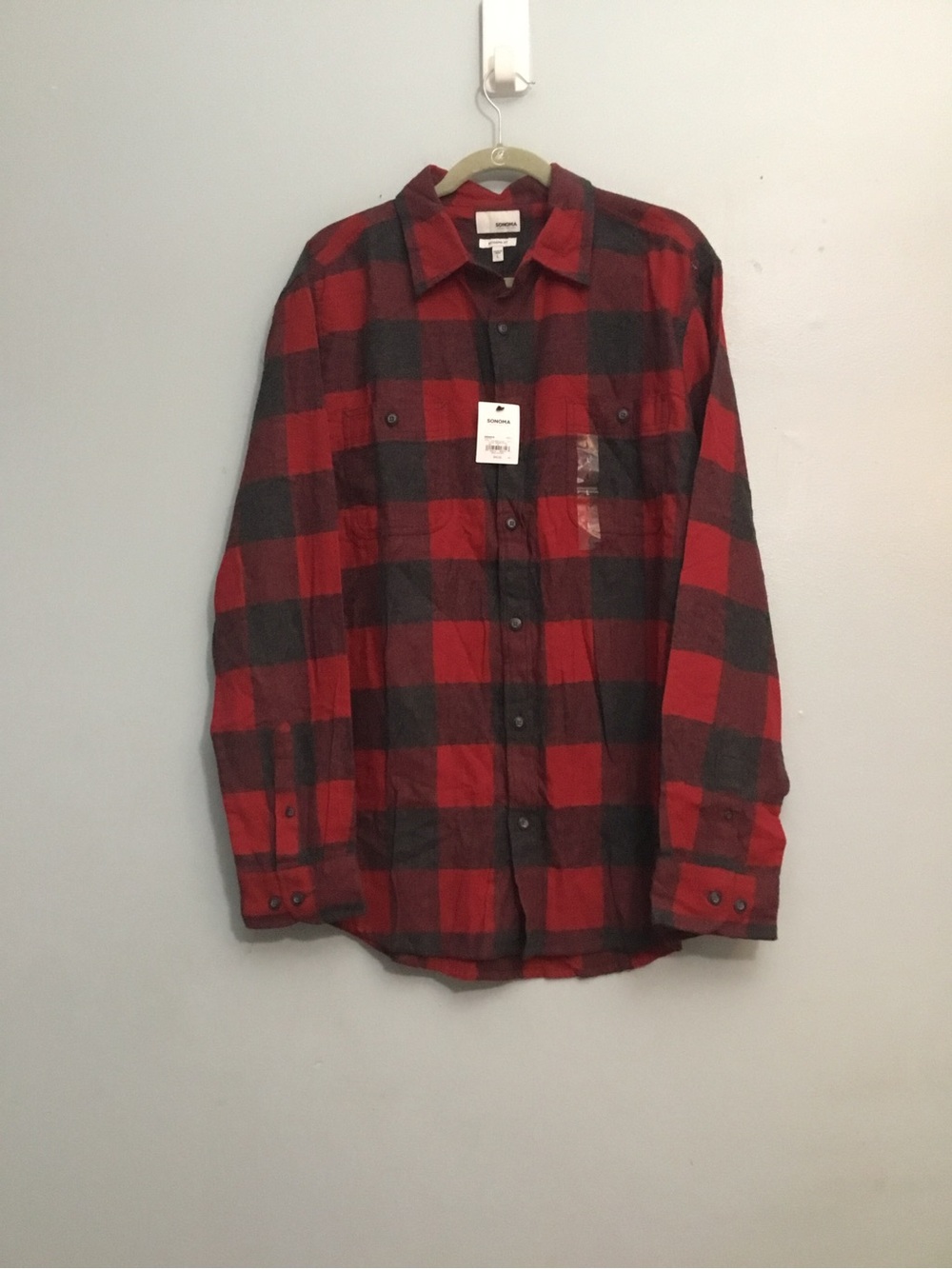 Sonoma Red and Black Buffalo Plaid button up shirt size Large
